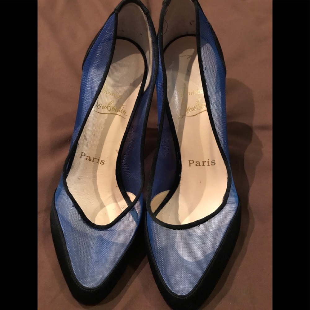 Christian Louboutin Blue and Black Heels